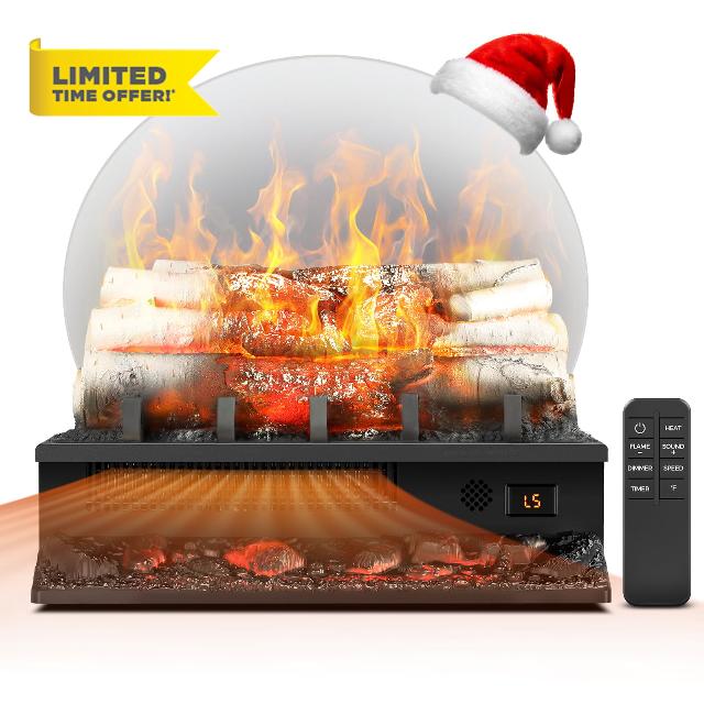 COWSAR Freestanding Electric Fireplace Log Heater