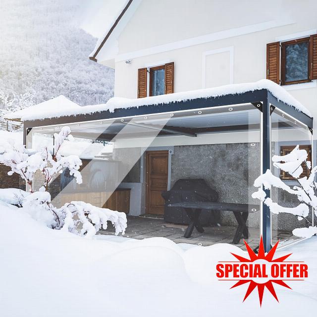 Ezcasch 15oz Outdoor Clear Curtain