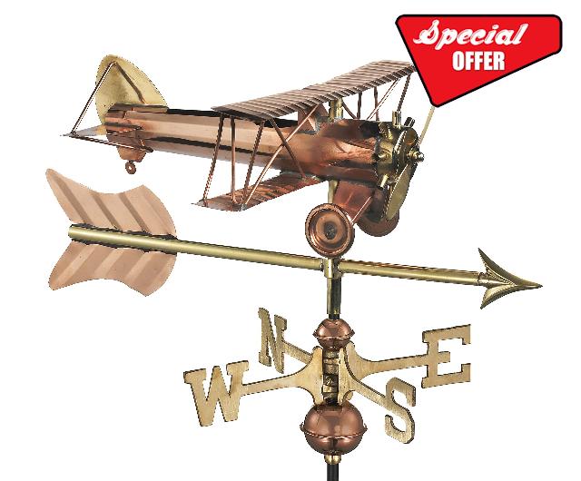 Good Directions Biplane with Arrow Weathervane