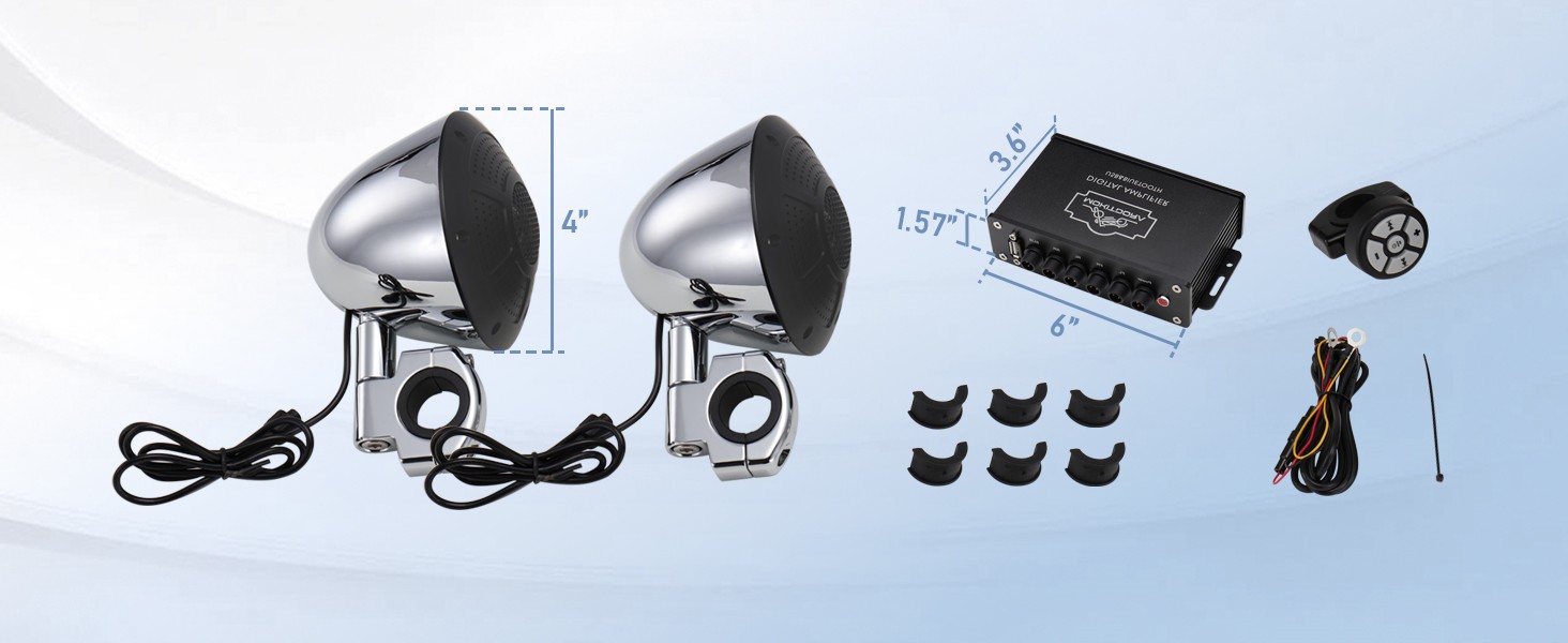 MoKitDora Audio Systems Motorcycle Speakers and Amplifier