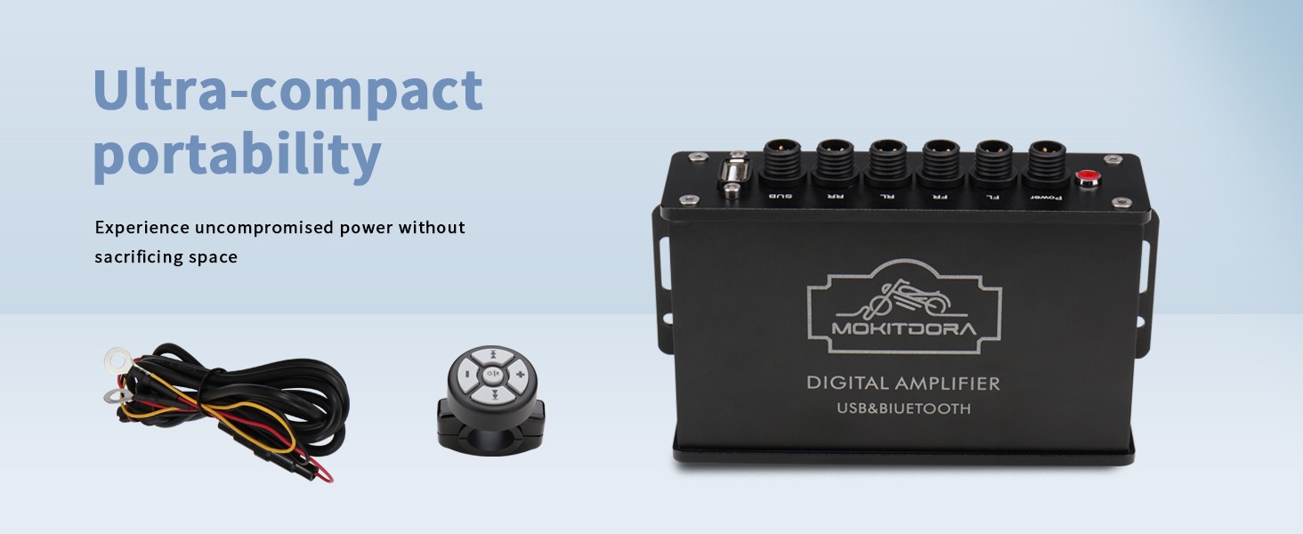 MoKitDora Digital Audio Systems Motorcycle Speakers and Amplifier