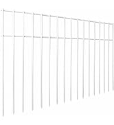 Adavin White Animal Barrier Fence, 5 Pack 24in(L) X15in(H) No Dig Underground Decorative Garden F...