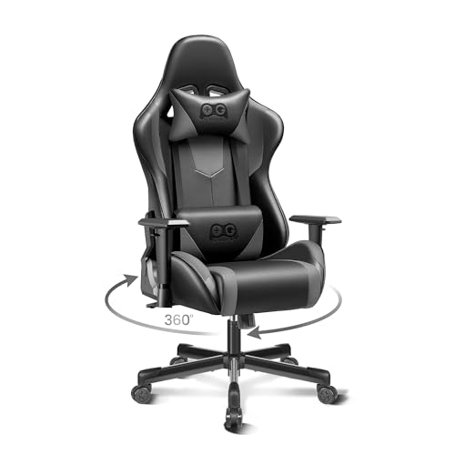 High Back Computer Leather Chair 155°Adjustable Backrest Swivel Ergonomic Office Chair with Lumbar Support