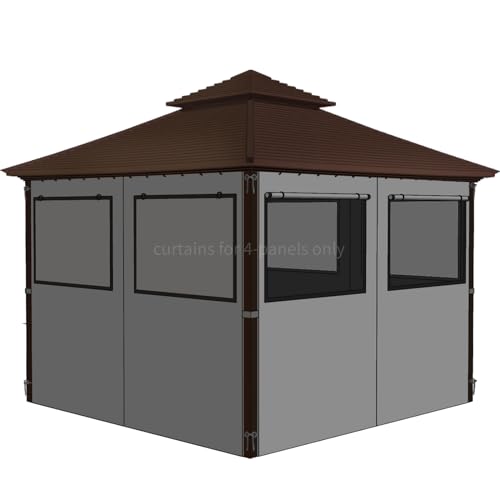 12'x12' Gazebo Curtains Outdoor Waterproof