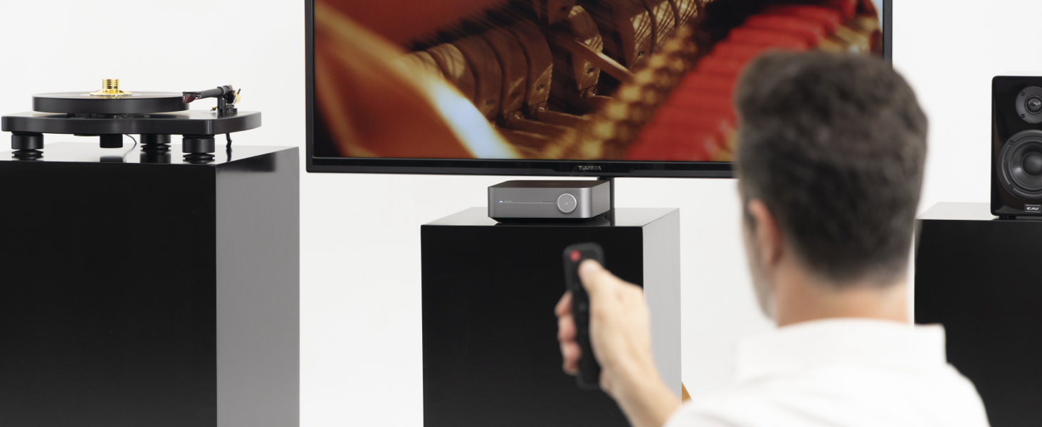 Easily enhance your entertainment with the WiiM Amp's HDMI ARC port.