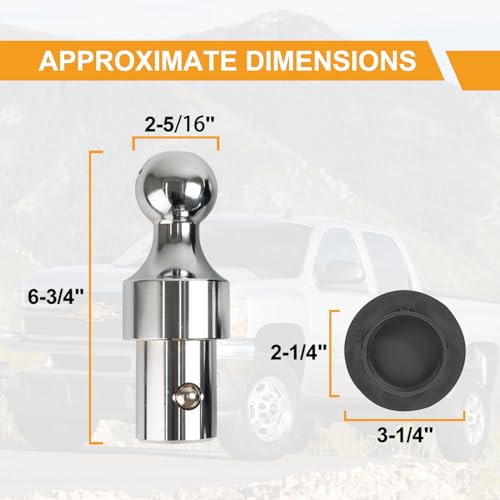 2-5/16-Inch 30000lbs Ball GTW Fits for Chevrolet Ford GMC Nissan Titan XD Ram Puck