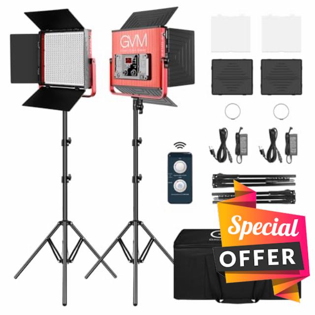 GVM 2 Pack LED Video Lighting Kits with APP Control
