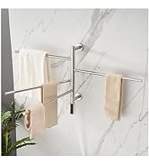 Electric Towel Warmer, Rotatable Heated Towel Racks for Bathroom Wall Mounted with Timer/Temperat...