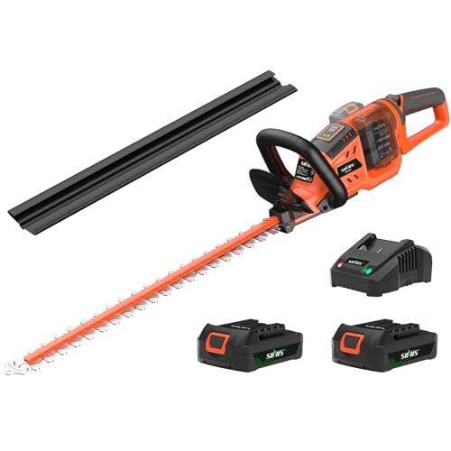 40V Electric Hedge Trimmers with 22 Inch Dual Action Blades and 3/4" Cutting Capacity