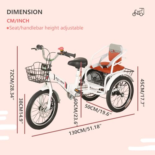 with Front Rear Basket and Passenger Seat