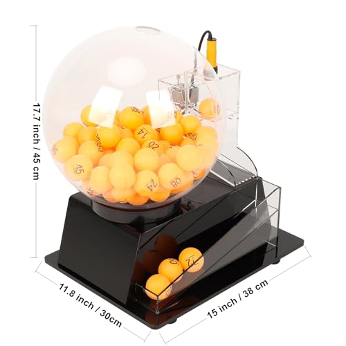 Automatic Bingo Balls Cage Machine Cage Fantasy Football Drafts Game Acrylic Lucky Drawing Machine