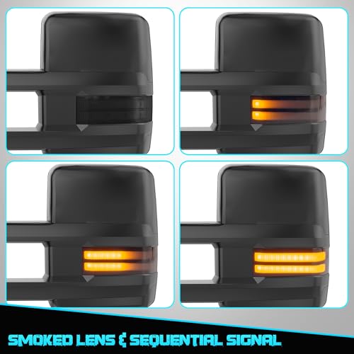 Heated Extended Trailer Towing Side Mirror w/Backup Light(w/o BSM)