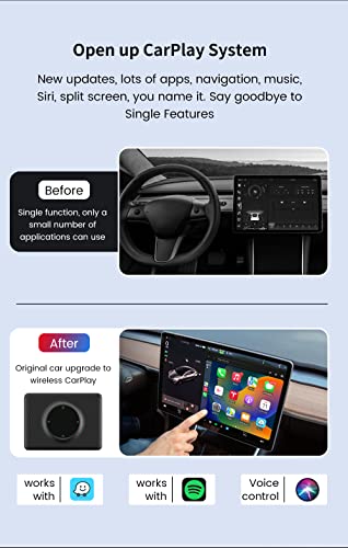 Wireless Carplay Android Auto Adapter for Tesla Model 3/Model Y