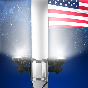 solar flag pole light dusk to dawn