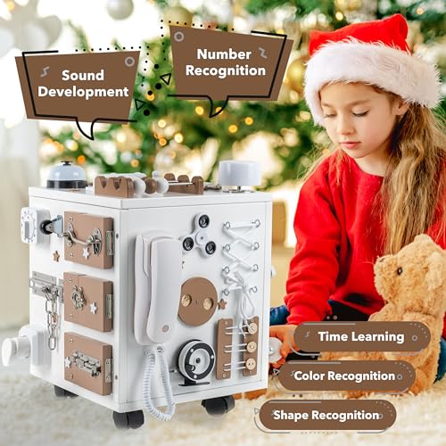 Wooden Activity Cube for Kids - Pre Assembled