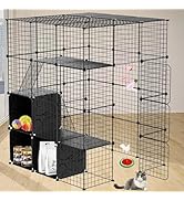 flower frail 4Tier Large Cat Cage Indoor Enclosure DIY Pet Playpen Catio Detachable Metal Wire Ke...