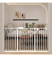 Flower Frail Extra Wide Baby Gate 34-38.5 Inch Wide with Pressure Mounted Extention Kit Walk Thro...