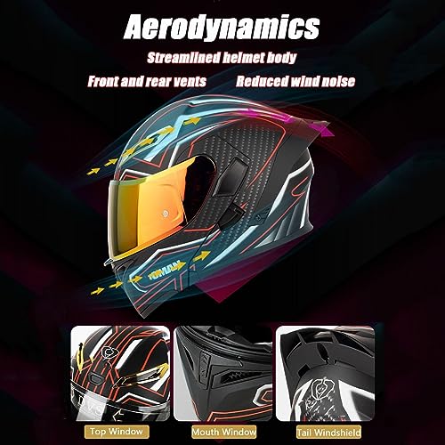 Modular Street Bike Racing Crash Helmet Flip Up Anti-Fog Double Visor Noise Reducton Helmet Support 2 People Intercom