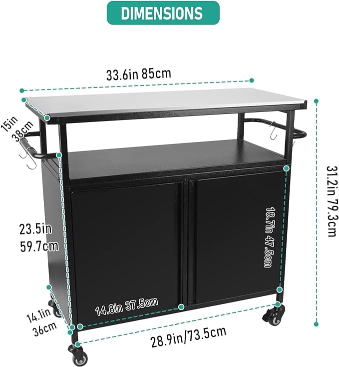 BBQ Movable Food Prep Table