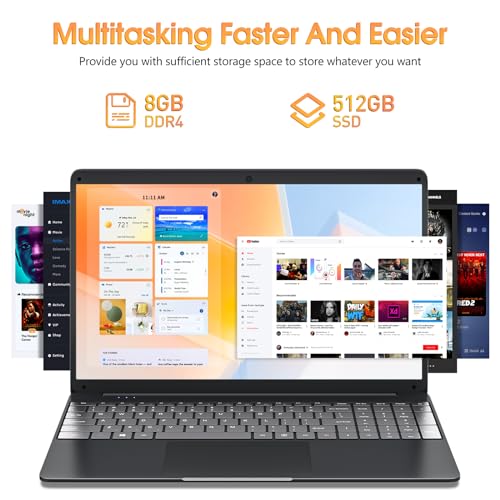8GB DDR4 512GB SSD Laptop Computer with Intel I3 Processor (up to 2.4 GHz)