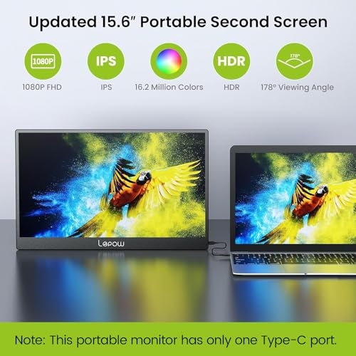 15.6" Portable Screen with 1080P FHD