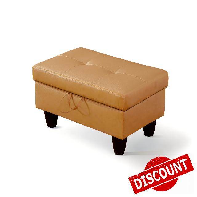 GRETERST Ottoman Upholstered Rectangular Storage Ottoman Bench Faux Leather Footrest Footstool with Hinged Lid for Living Room