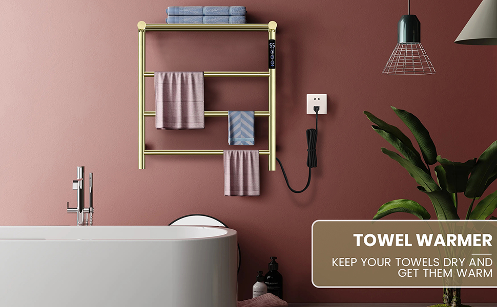 Electric Heated Towel Rack, Wall-Mounted