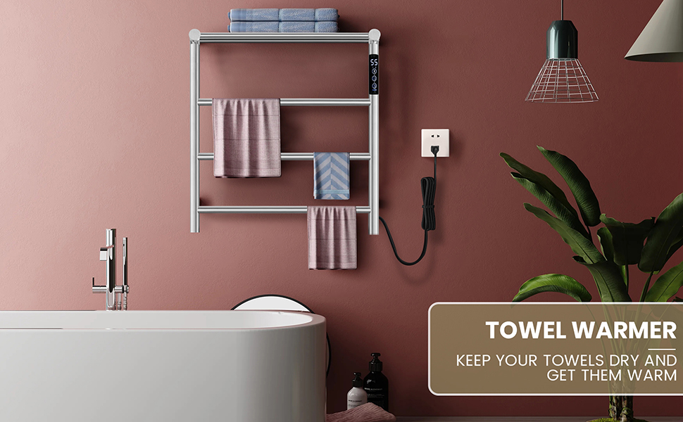 Electric Heated Towel Rack, Wall-Mounted