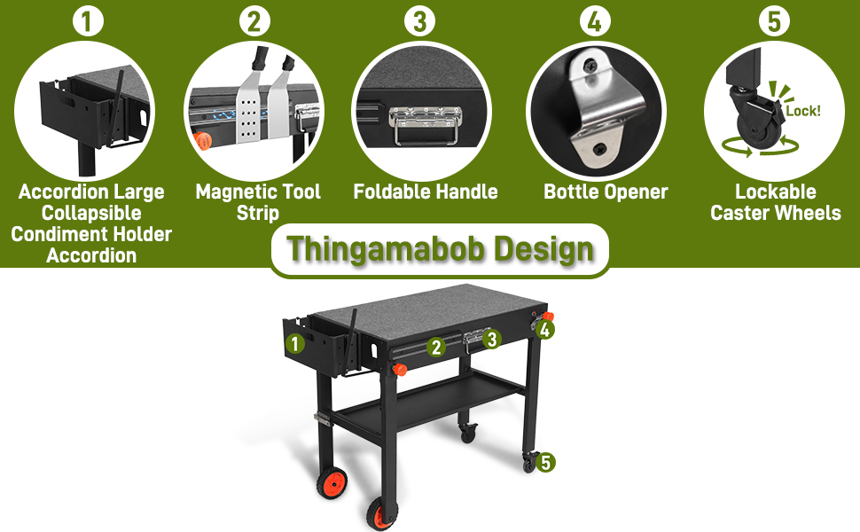 LKVHV Portable Outdoor Grill Table