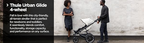 Thule Urban Glide 4-wheel is a city-friendly all terrain stroller perfect for newborns and toddlers