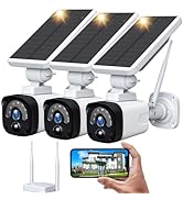 CAMBLINK Wire Free Solar Powered Security Camera System Outdoor, Include 6PCS Wireless Cameras & ...