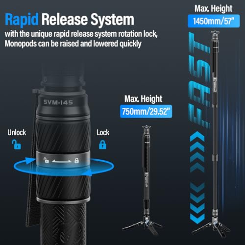 57” Professional Carbon Fiber Camera Monopod