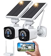 CAMBLINK 2K Solar Powered Security Camera Wireless, 7 Inch Portable Touchscreen Monitor, 4PCS 4MP...