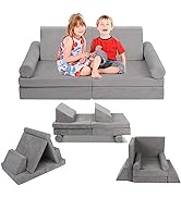 Xilingol Kids Play Couch, 8Pcs Convertible Sofa for Creativity & Imagination,Kids Fold Out Couch ...