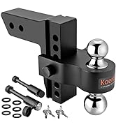 Koerdo Adjustable Trailer Hitches - Drop Hitch 2 inch Receiver - 6 inch Tow Hitch Ball Mount, 125...