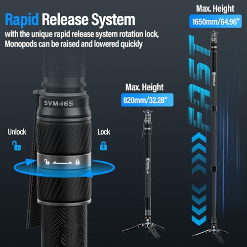 65” Carbon Fiber Monopod with Feet