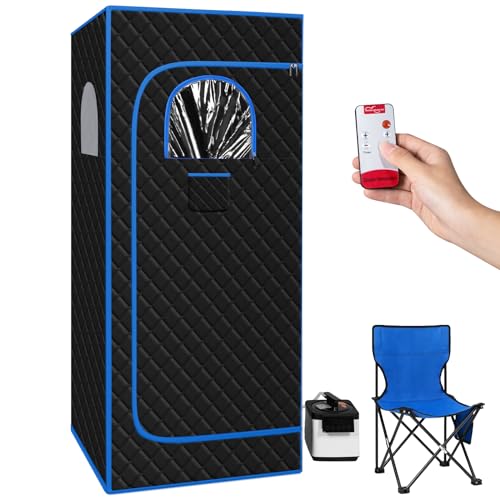 Personal Sauna Tent for Home Spa Portable Steam Saunas Tent 2.6L 1000W Sauna Tent Steam Generator Foldable Chair Manual(Fully Enclosed Style31 x31 x71)