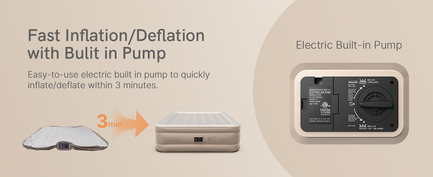 air mattress queen with built in pump