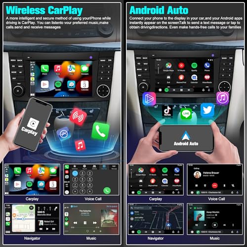 7 Inch Car Radio CarPlay Android Car Android Stereo Car Radio with GPS Backup Camera Bluetooth WLAN SWC BT DSP FM AM Radio