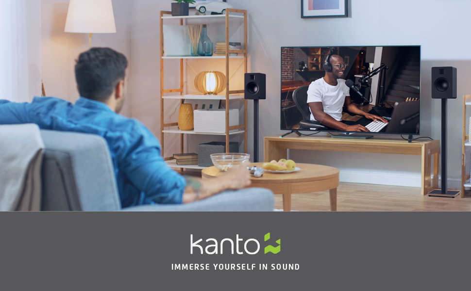 kanto st-p speaker floor stands with rubber domed and spiked feet