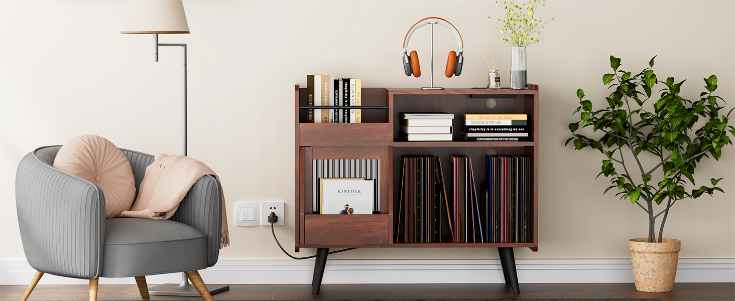 record player stand cabine