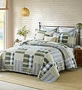 green moonbeam plaid quilt set