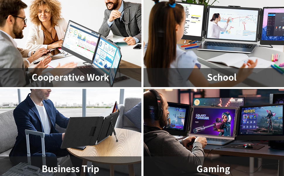 Allvia laptop monitor extender for triple monitor display