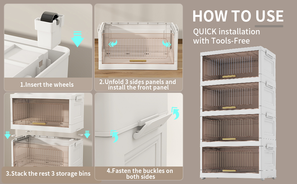 storage bins with Drop-proof lid