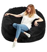 Homguava Bean Bag Chair: Large 5' Bean Bags with Memory Foam Filled, Large Beanbag Chairs Soft So...