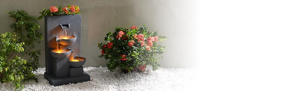 Teamson Home's 3-Tier Cascading Water Fountain with Planter