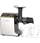 WHUTO Slow Juicer, Masticating Juicer, Stainless Juicer with 2 Speeds Modes, Touchscreen Cold Pre...