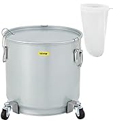 VEVOR Fryer Grease Bucket 8 Gal Oil Disposal Caddy Steel Fryer Oil Bucket w/Rust-proof Coating 30...