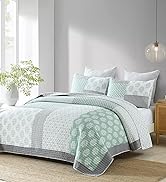 KALOOLA Blue Patchwork Quilt King Size