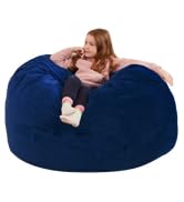 Homguava Bean Bag Chair: 3' Bean Bags with Memory Foam Filled, Large Beanbag Chairs Soft Sofa wit...